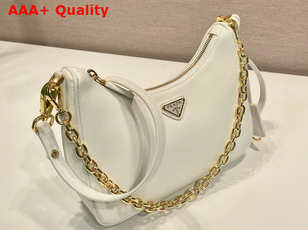 Prada Re Edition Saffiano Leather Mini Bag in White 1BC204 Replica