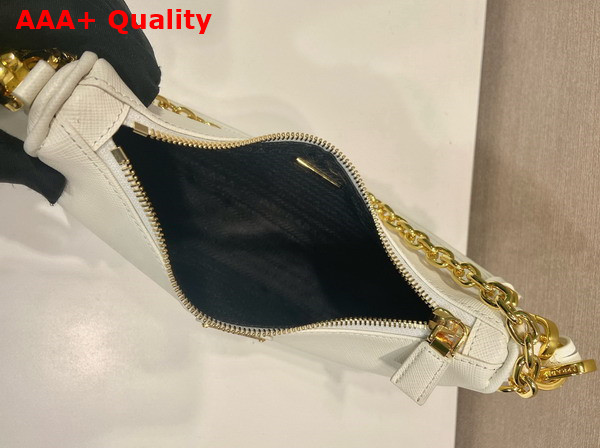 Prada Re Edition Saffiano Leather Mini Bag in White 1BC204 Replica