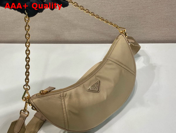 Prada Re Nylon Shoulder Bag in Camel Brown 1BH222 Replica