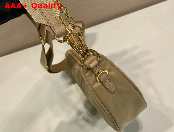 Prada Re Nylon Shoulder Bag in Camel Brown 1BH222 Replica