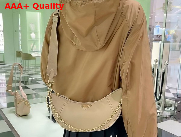 Prada Re Nylon Shoulder Bag in Camel Brown 1BH222 Replica