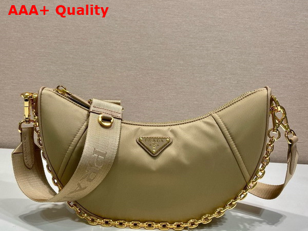 Prada Re Nylon Shoulder Bag in Camel Brown 1BH222 Replica