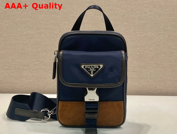 Prada Re Nylon and Leather Smartphone Case in Blue 2ZH194 Replica