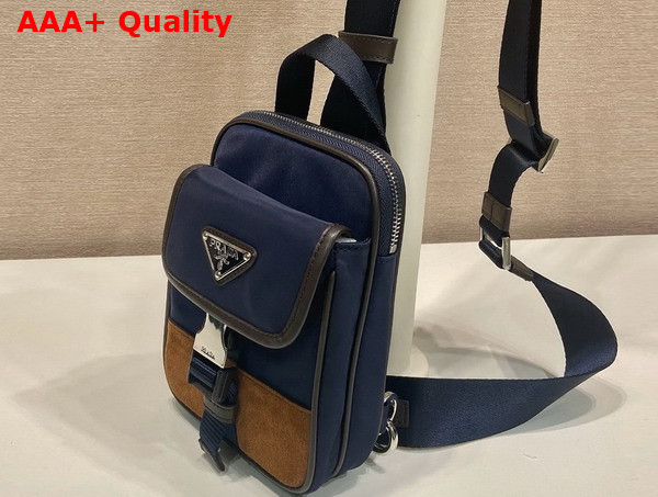 Prada Re Nylon and Leather Smartphone Case in Blue 2ZH194 Replica