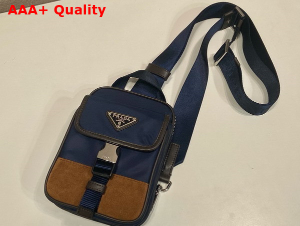 Prada Re Nylon and Leather Smartphone Case in Blue 2ZH194 Replica