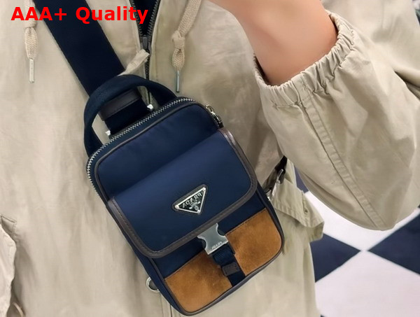 Prada Re Nylon and Leather Smartphone Case in Blue 2ZH194 Replica