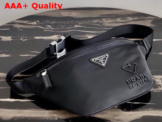Prada Re Nylon and Saffiano Leather Belt Bag in Black Replica