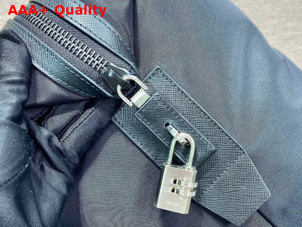 Prada Re Nylon and Saffiano Leather Duffle Bag in Black 2VC796 Replica