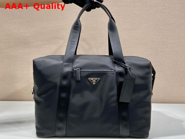 Prada Re Nylon and Saffiano Leather Duffle Bag in Black 2VC796 Replica