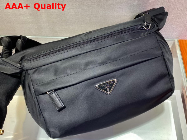 Prada Re Nylon and Saffiano Leather Shoulder Bag in Black 2VH994 Replica