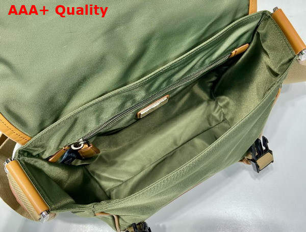 Prada Re Nylon and Saffiano Leather Shoulder Bag in Military Caramel 2VD066 Replica