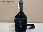 Prada Re Nylon and Saffiano Leather Smartphone Case in Black 2ZH194 Replica