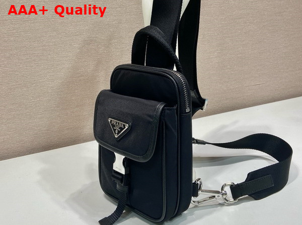 Prada Re Nylon and Saffiano Leather Smartphone Case in Black 2ZH194 Replica