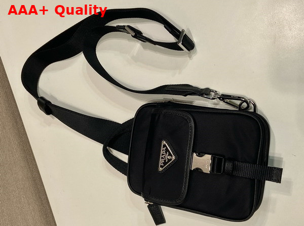 Prada Re Nylon and Saffiano Leather Smartphone Case in Black 2ZH194 Replica