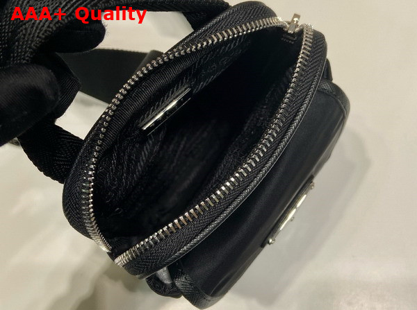 Prada Re Nylon and Saffiano Leather Smartphone Case in Black 2ZH194 Replica