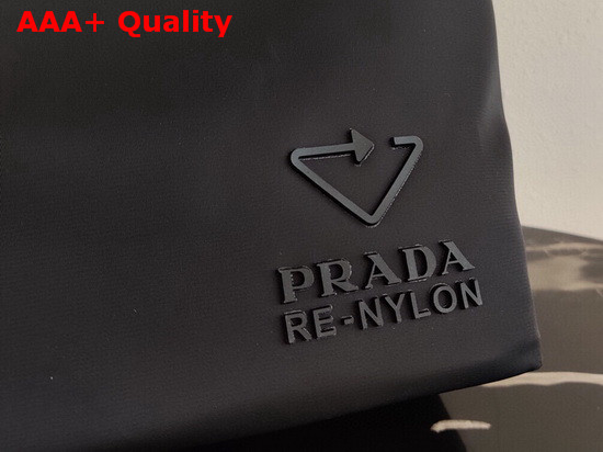 Prada Re Nylon and Saffiano Leather Tote Bag in Black Replica