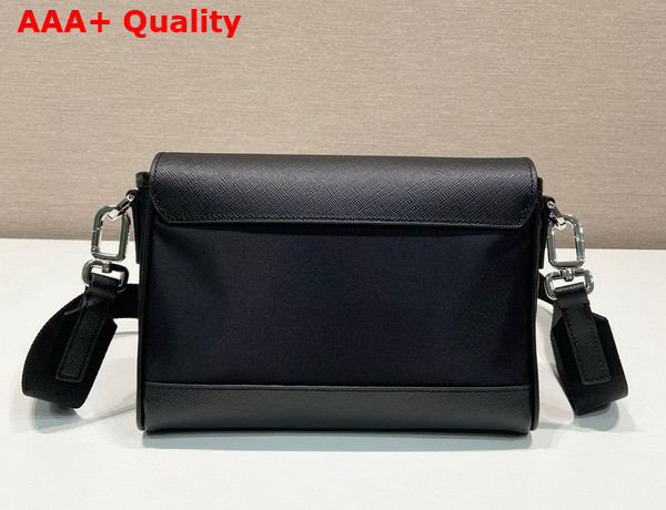 Prada Re Nylon and Saffiano Shoulder Bag in Black 2VD053 Replica