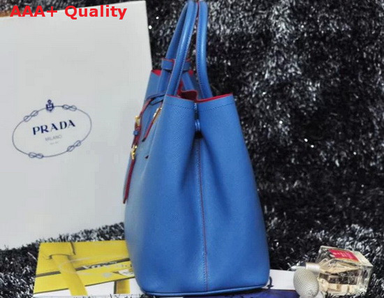 Prada Saffiano Cuir Leather Tote in Blue Replica