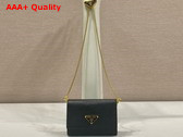 Prada Saffiano Leather Card Holder with Shoulder Strap Black 1MR034 Replica
