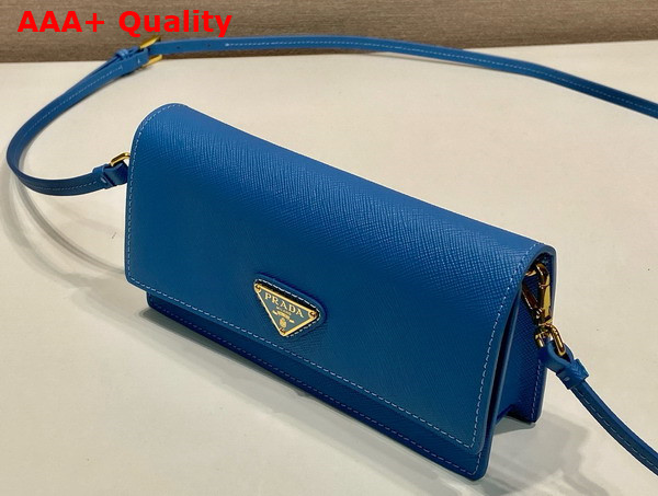 Prada Saffiano Leather Mini Bag in Astral Blue 1NF059 Replica