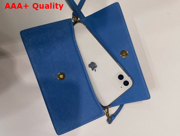 Prada Saffiano Leather Mini Bag in Astral Blue 1NF059 Replica