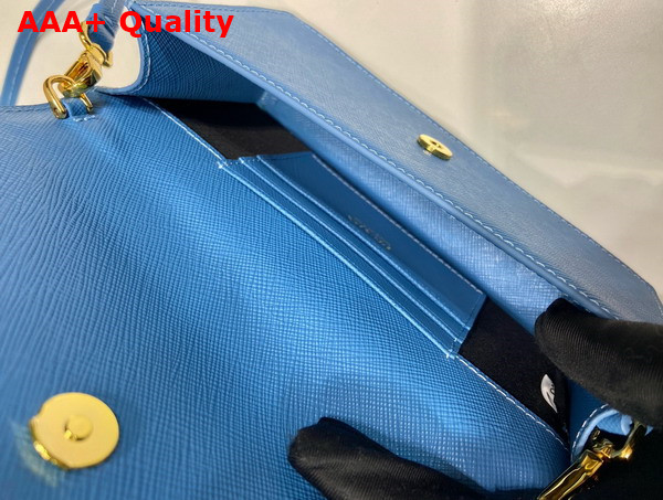 Prada Saffiano Leather Mini Bag in Astral Blue 1NF059 Replica