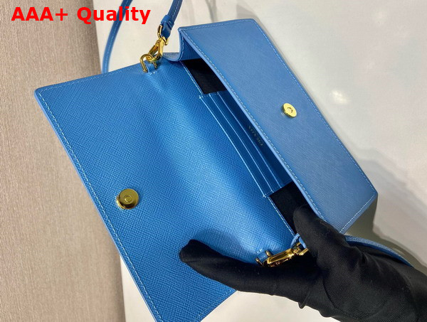 Prada Saffiano Leather Mini Bag in Astral Blue 1NF059 Replica
