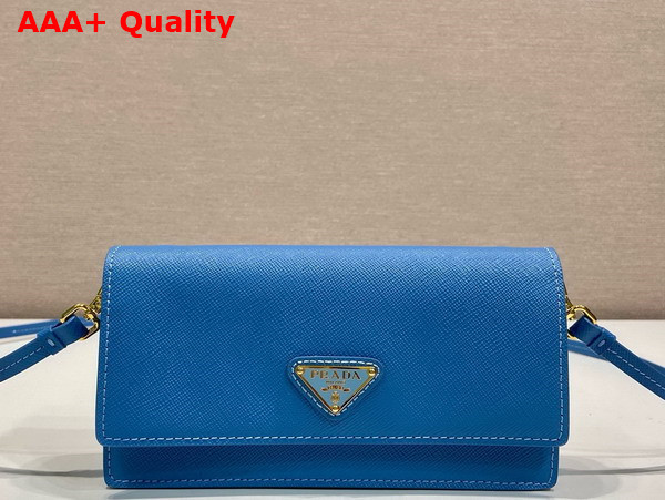 Prada Saffiano Leather Mini Bag in Astral Blue 1NF059 Replica
