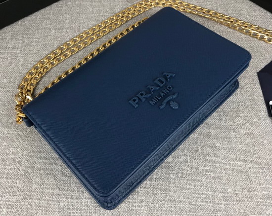 Prada Saffiano Leather Mini Bag in Blue