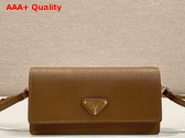 Prada Saffiano Leather Mini Bag in Natural 1NF059 Replica