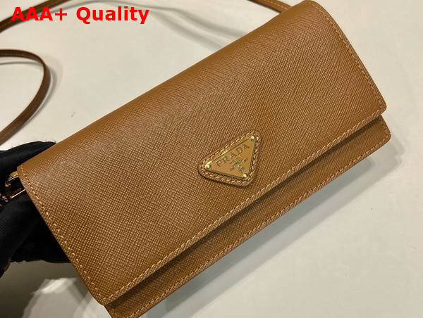 Prada Saffiano Leather Mini Bag in Natural 1NF059 Replica