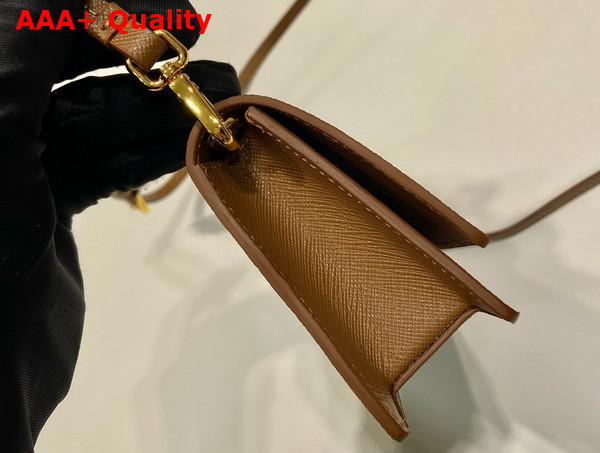 Prada Saffiano Leather Mini Bag in Natural 1NF059 Replica