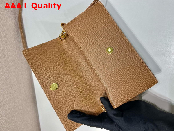 Prada Saffiano Leather Mini Bag in Natural 1NF059 Replica