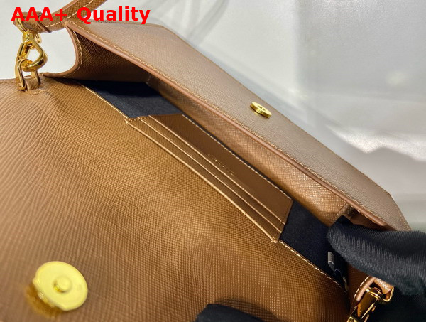 Prada Saffiano Leather Mini Bag in Natural 1NF059 Replica