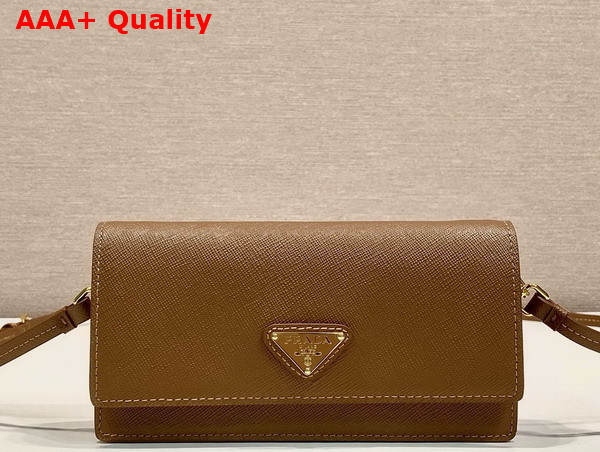 Prada Saffiano Leather Mini Bag in Natural 1NF059 Replica