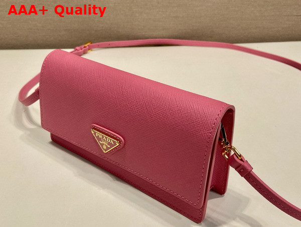 Prada Saffiano Leather Mini Bag in Peach 1NF059 Replica
