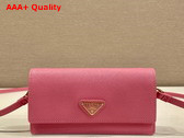 Prada Saffiano Leather Mini Bag in Peach 1NF059 Replica