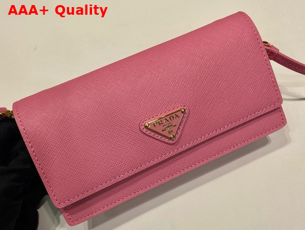 Prada Saffiano Leather Mini Bag in Peach 1NF059 Replica