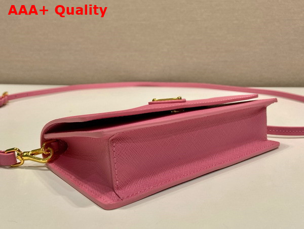 Prada Saffiano Leather Mini Bag in Peach 1NF059 Replica