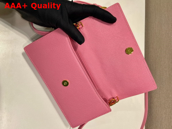 Prada Saffiano Leather Mini Bag in Peach 1NF059 Replica