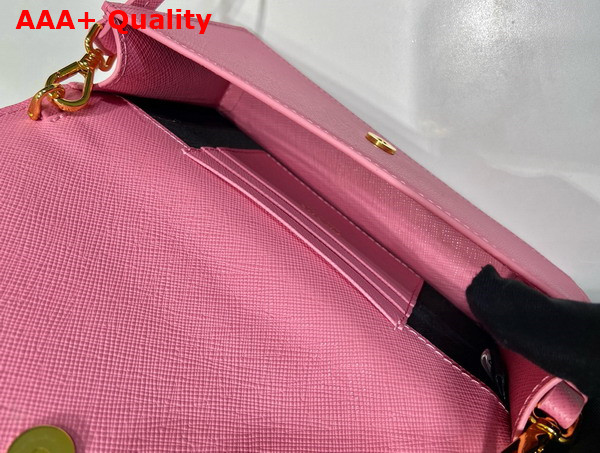 Prada Saffiano Leather Mini Bag in Peach 1NF059 Replica