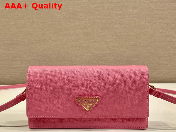 Prada Saffiano Leather Mini Bag in Peach 1NF059 Replica