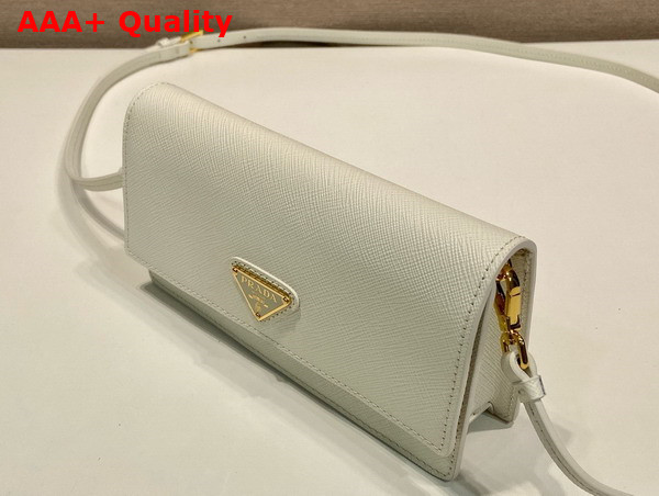 Prada Saffiano Leather Mini Bag in White 1NF059 Replica