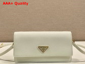 Prada Saffiano Leather Mini Bag in White 1NF059 Replica
