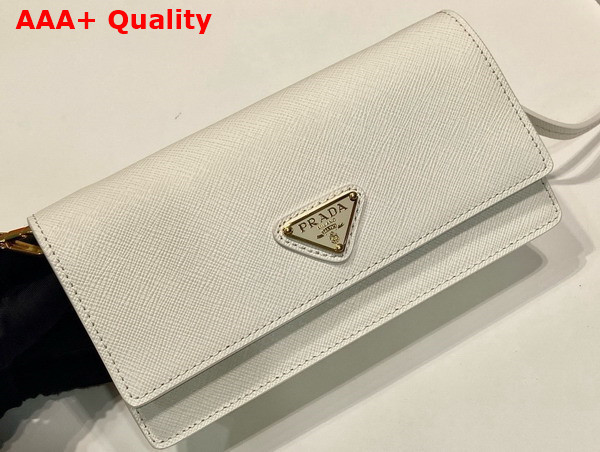 Prada Saffiano Leather Mini Bag in White 1NF059 Replica