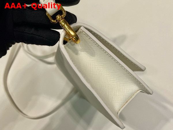 Prada Saffiano Leather Mini Bag in White 1NF059 Replica
