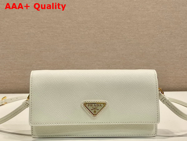 Prada Saffiano Leather Mini Bag in White 1NF059 Replica
