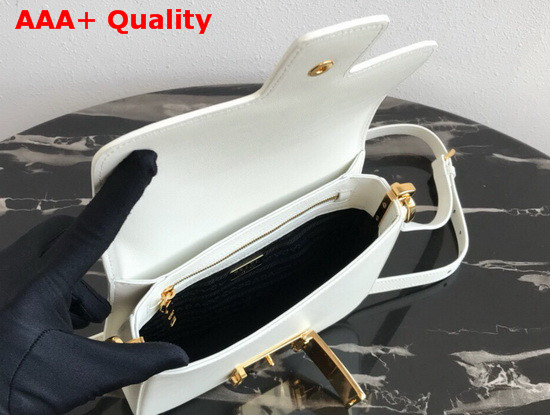 Prada Saffiano Leather Prada Embleme Bag in White Replica