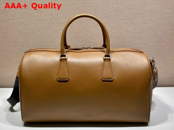 Prada Saffiano Leather Travel Bag in Caramel 2VC018 Replica