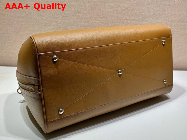 Prada Saffiano Leather Travel Bag in Caramel 2VC018 Replica